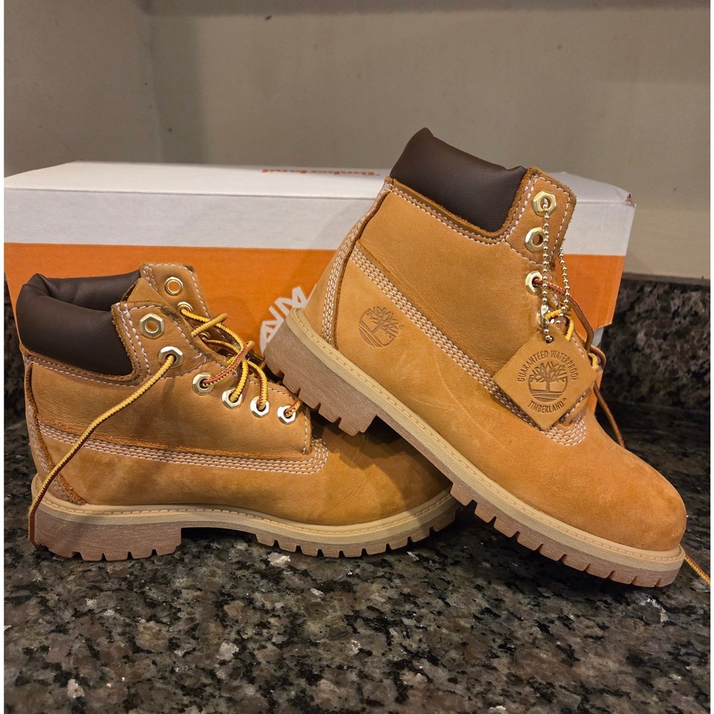 Timberland Premium 6 Inch Waterproof Boot Wheat Nubuck Youth 1.5M 12709